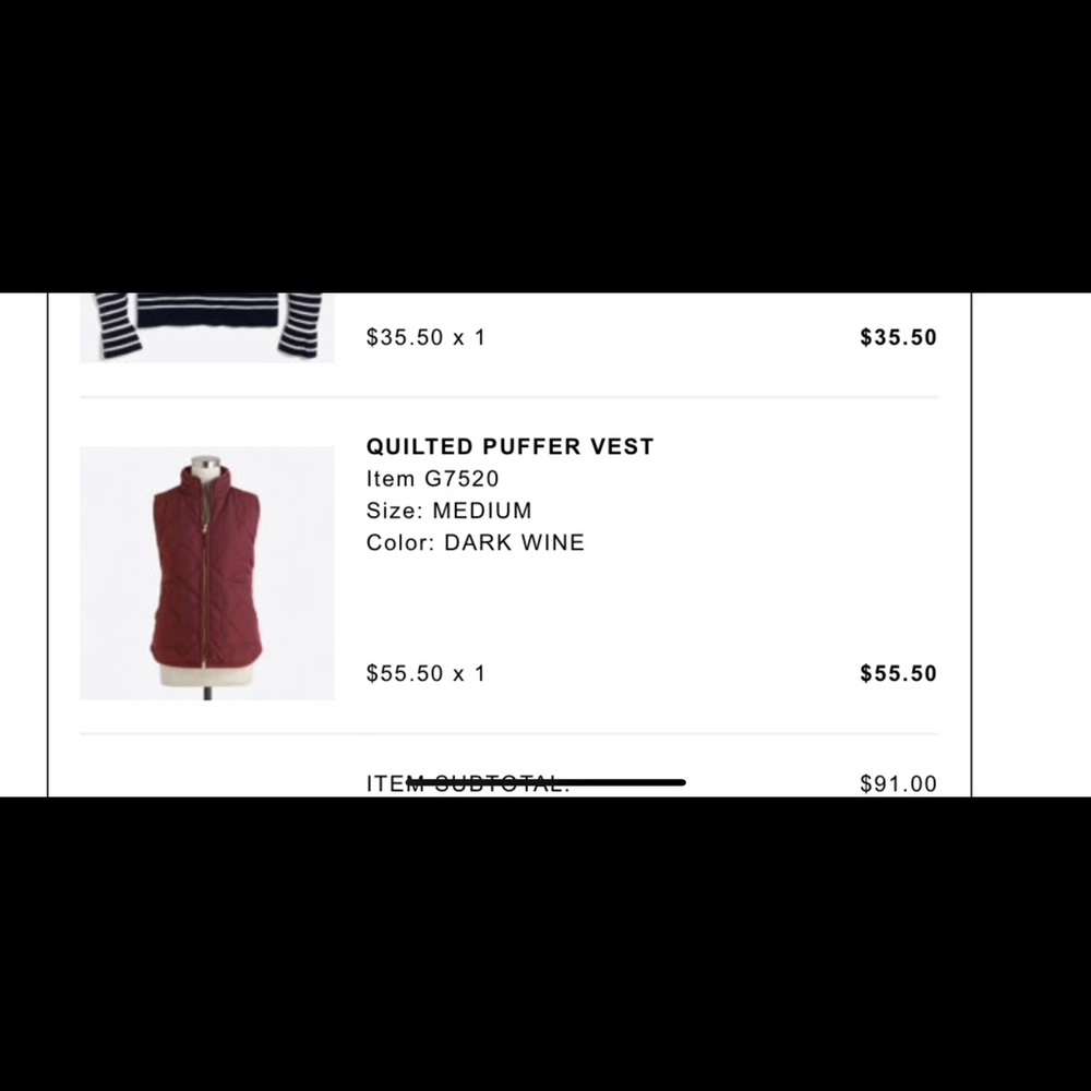 J crew puffer vest